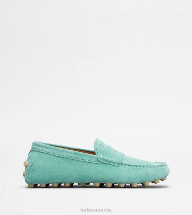 bubble gommino din piele intoarsa femei Tod's 080D82 albastru deschis