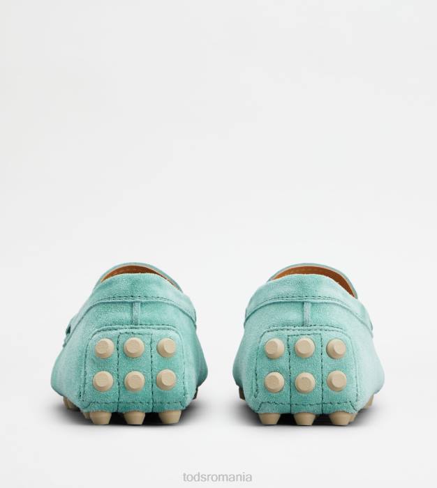 bubble gommino din piele intoarsa femei Tod's 080D82 albastru deschis