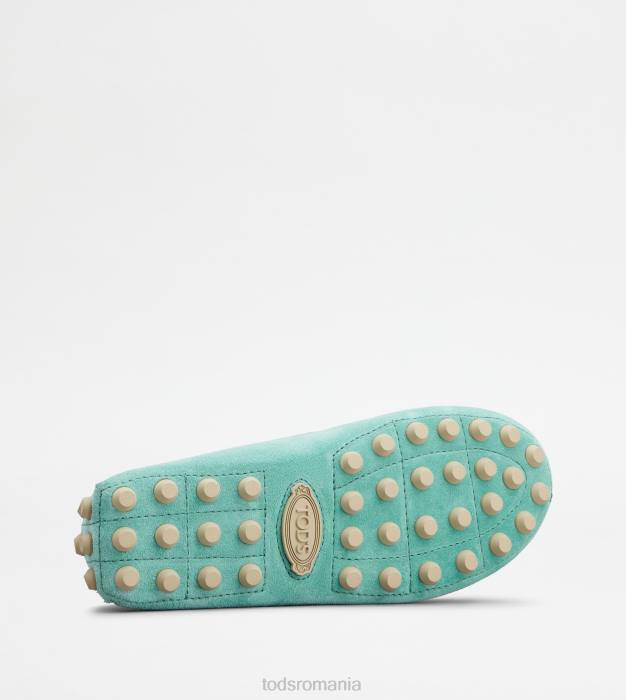 bubble gommino din piele intoarsa femei Tod's 080D82 albastru deschis