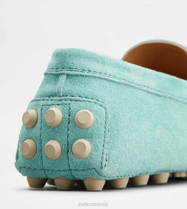 bubble gommino din piele intoarsa femei Tod's 080D82 albastru deschis