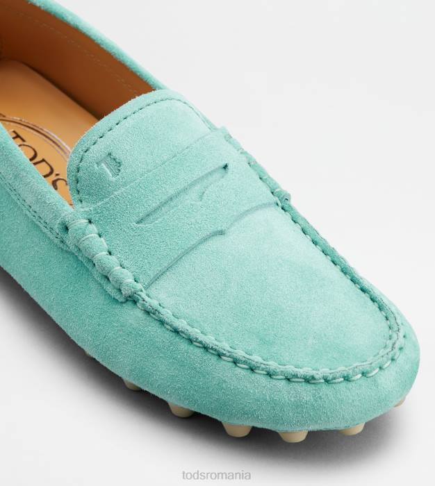 bubble gommino din piele intoarsa femei Tod's 080D82 albastru deschis