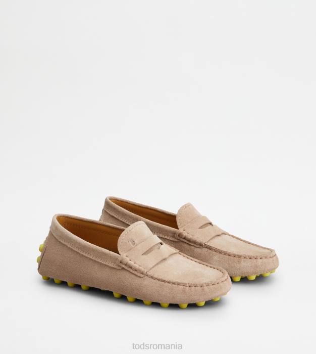bubble gommino din piele intoarsa femei Tod's 080D84 bej/galben