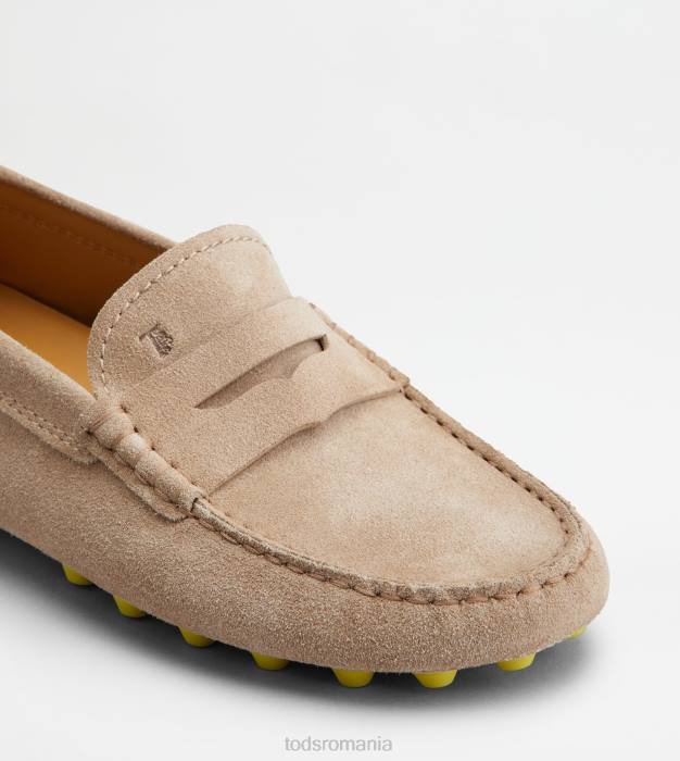 bubble gommino din piele intoarsa femei Tod's 080D84 bej/galben