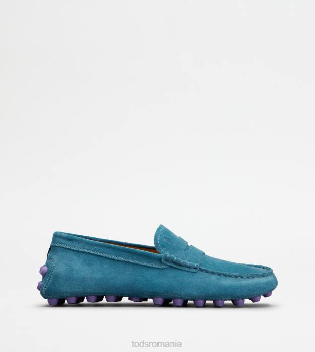 bubble gommino din piele intoarsa femei Tod's 080D89 albastru deschis