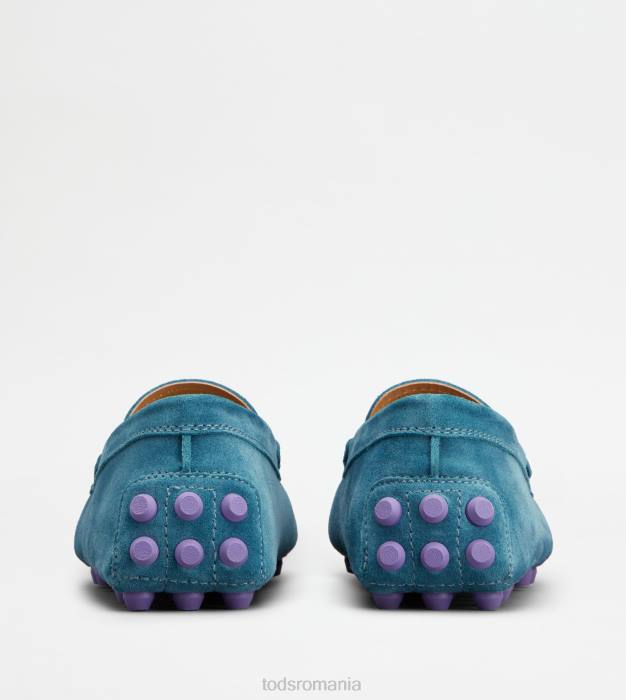 bubble gommino din piele intoarsa femei Tod's 080D89 albastru deschis