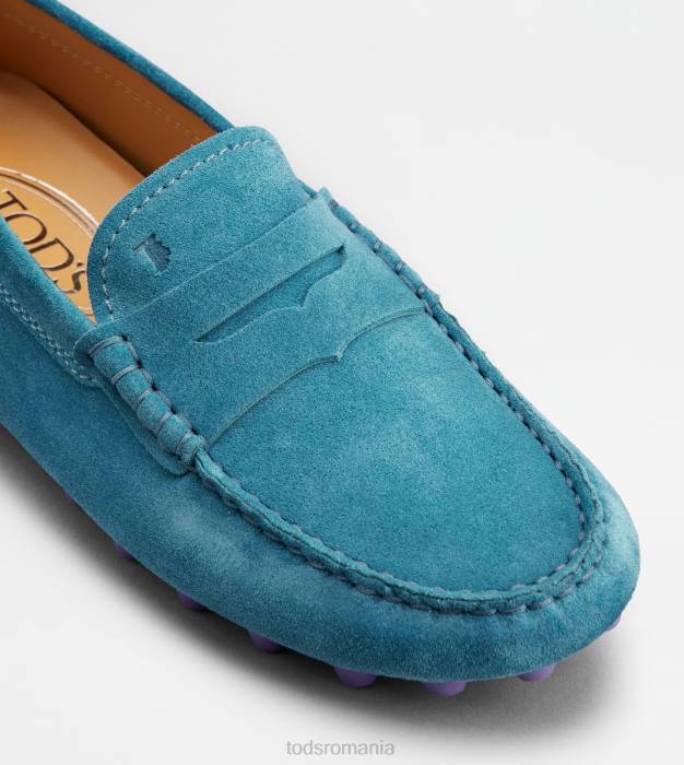 bubble gommino din piele intoarsa femei Tod's 080D89 albastru deschis