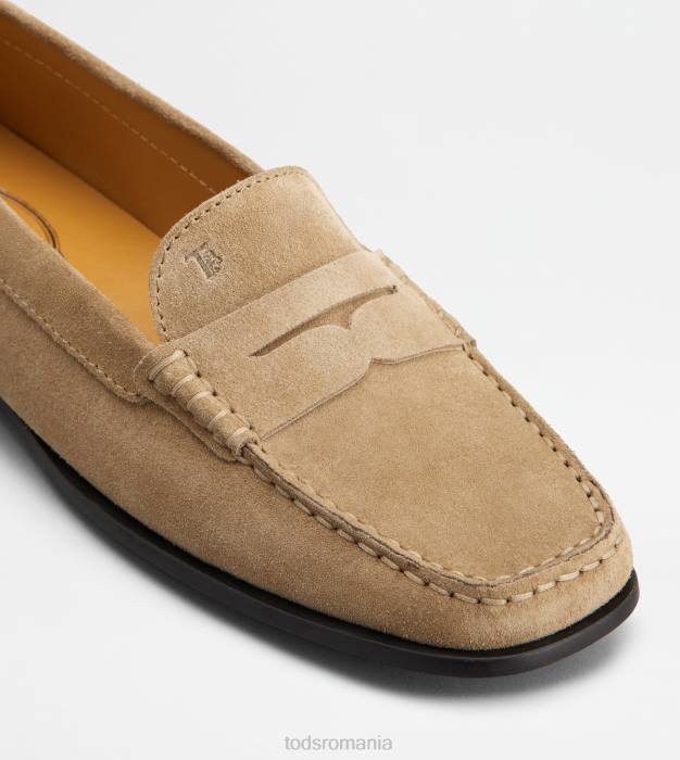 pantofi de conducere city gommino din piele intoarsa femei Tod's 080D63 maro