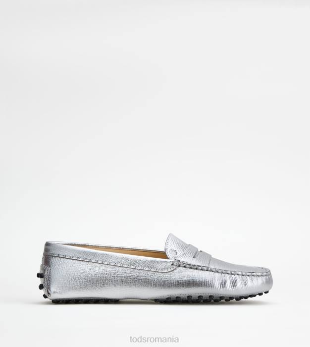pantofi gommino din piele femei Tod's 080D106 argint