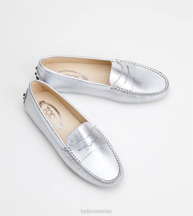 pantofi gommino din piele femei Tod's 080D106 argint