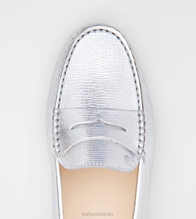 pantofi gommino din piele femei Tod's 080D106 argint
