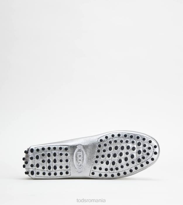 pantofi gommino din piele femei Tod's 080D106 argint