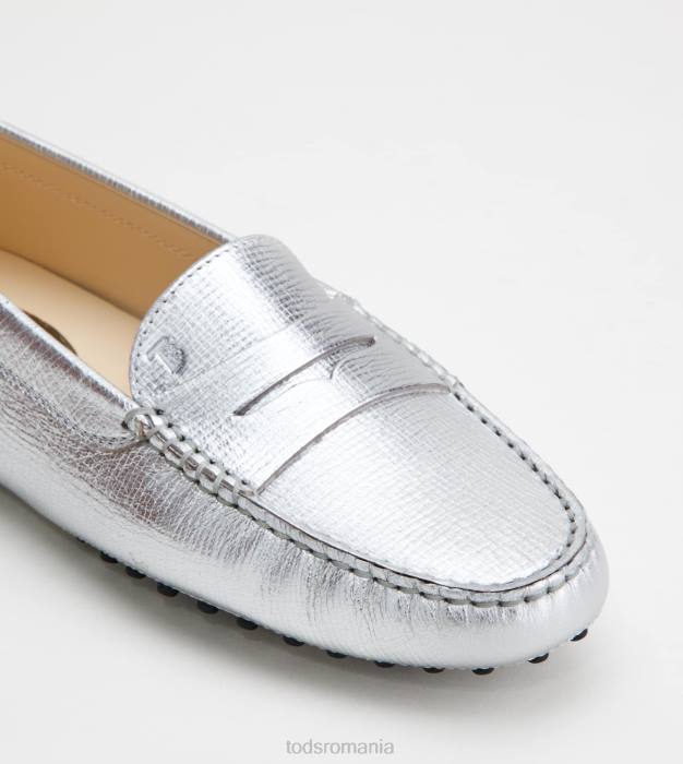 pantofi gommino din piele femei Tod's 080D106 argint