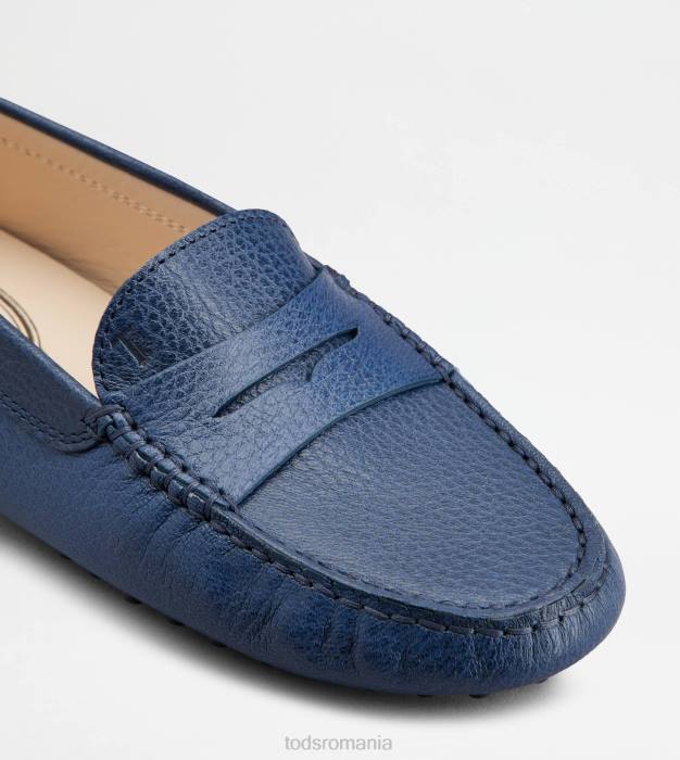 pantofi gommino din piele femei Tod's 080D76 albastru