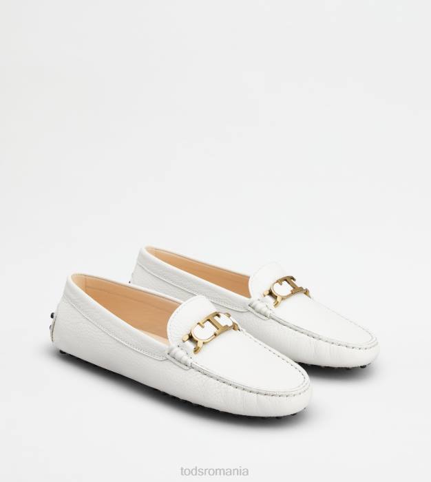 pantofi gommino din piele femei Tod's 080D81 alb