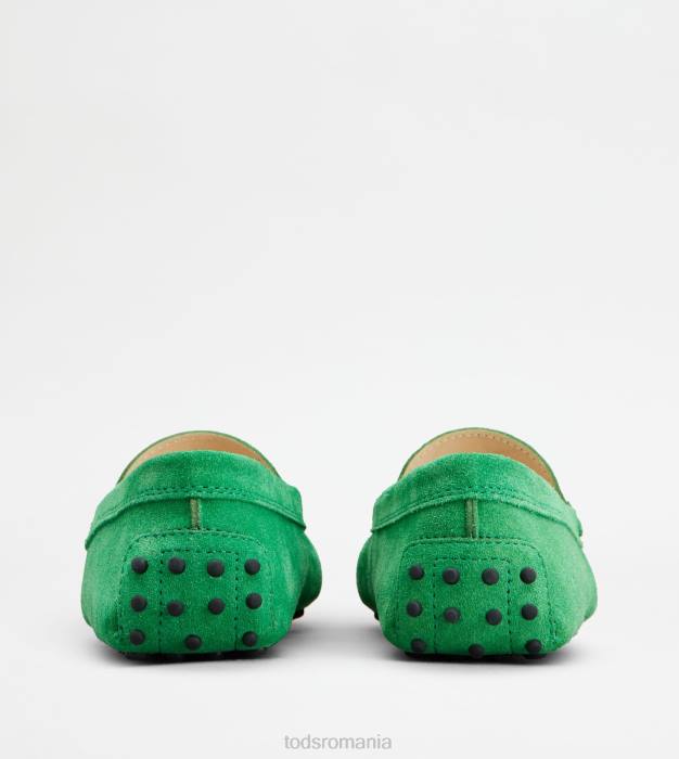 pantofi gommino din piele intoarsa femei Tod's 080D103 verde