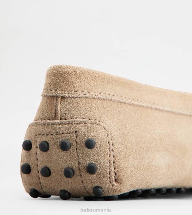 pantofi gommino din piele intoarsa femei Tod's 080D104 bej