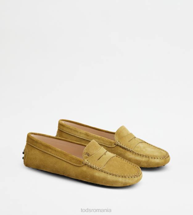 pantofi gommino din piele intoarsa femei Tod's 080D107 verde