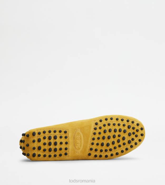 pantofi gommino din piele intoarsa femei Tod's 080D108 galben