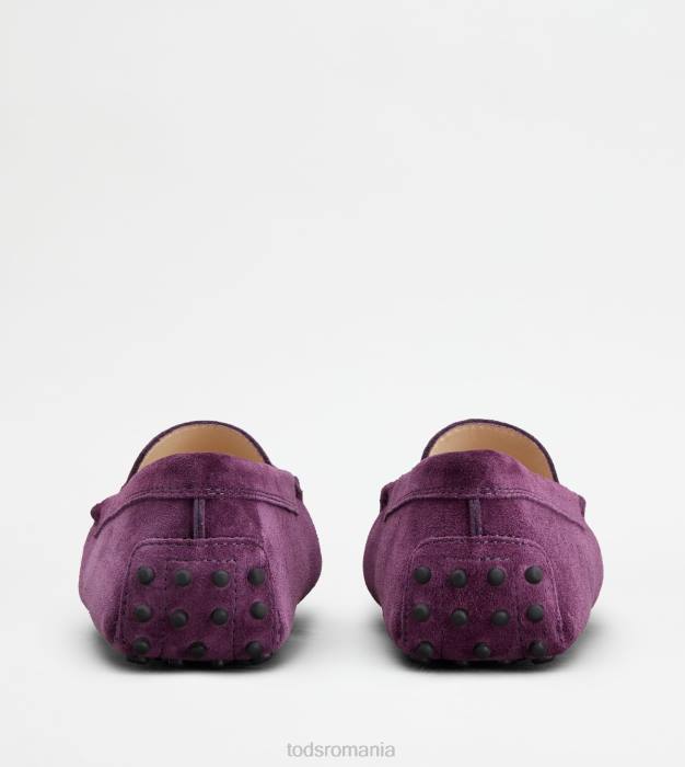 pantofi gommino din piele intoarsa femei Tod's 080D112 violet