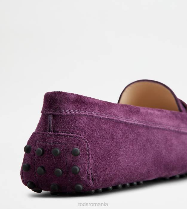 pantofi gommino din piele intoarsa femei Tod's 080D112 violet