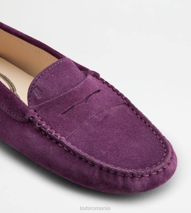 pantofi gommino din piele intoarsa femei Tod's 080D112 violet
