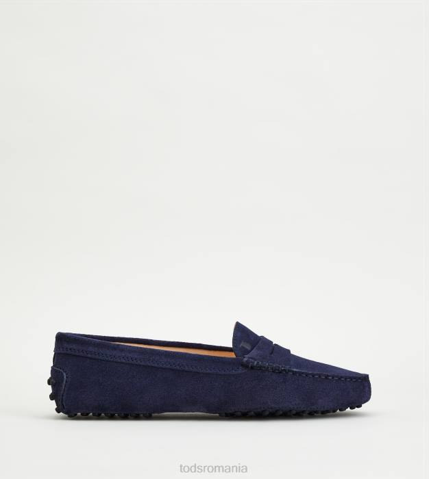 pantofi gommino din piele intoarsa femei Tod's 080D113 albastru