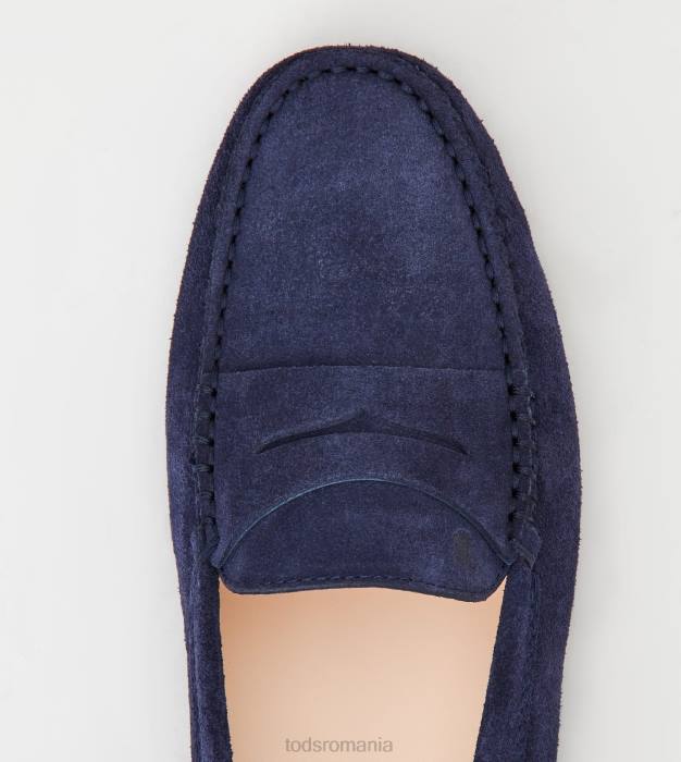 pantofi gommino din piele intoarsa femei Tod's 080D113 albastru