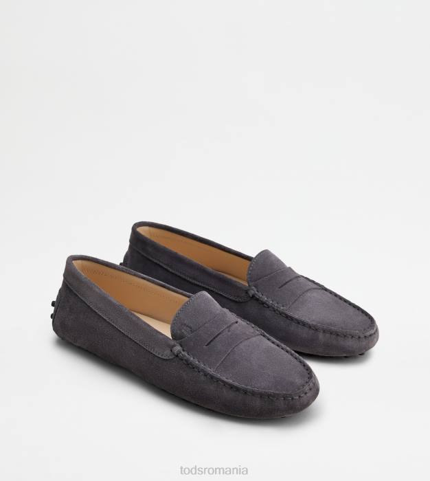pantofi gommino din piele intoarsa femei Tod's 080D114 gri