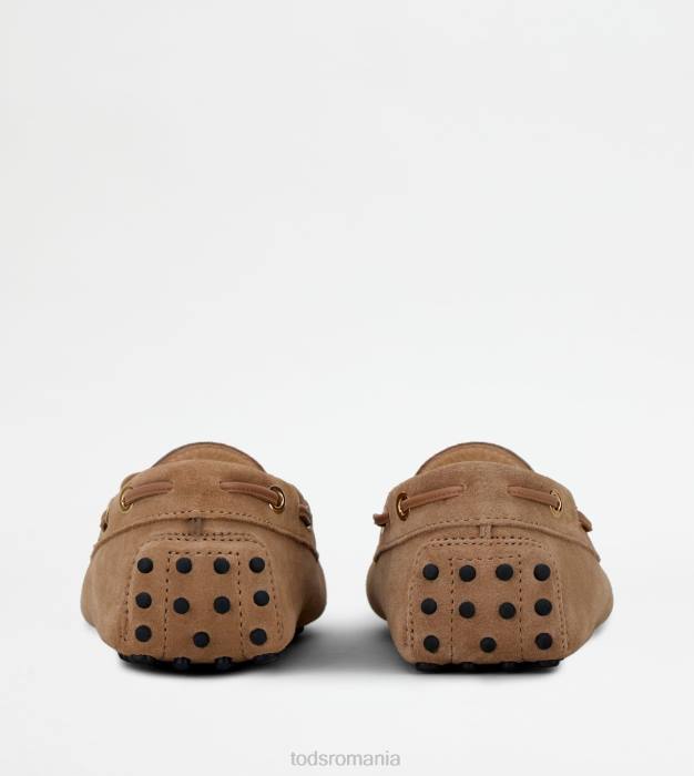 pantofi gommino din piele intoarsa femei Tod's 080D68 bej