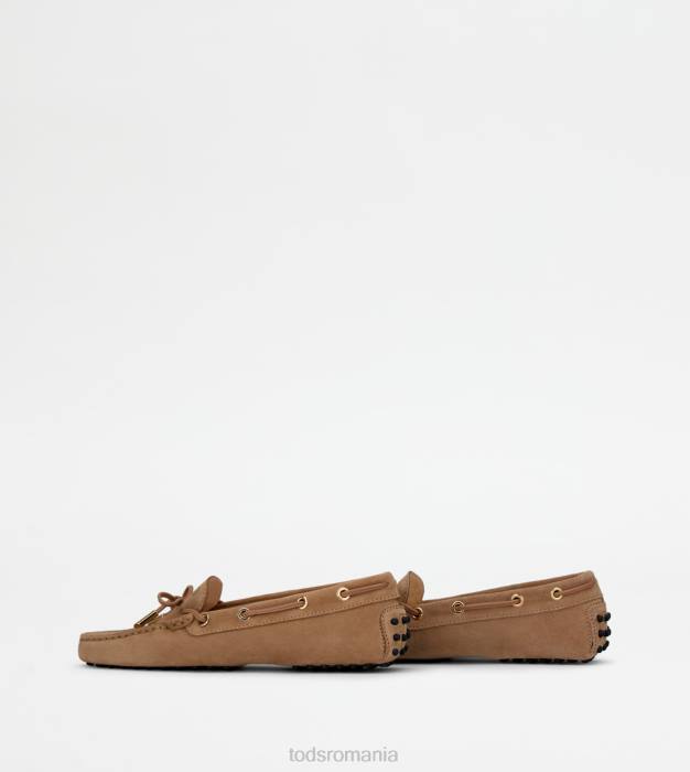 pantofi gommino din piele intoarsa femei Tod's 080D68 bej