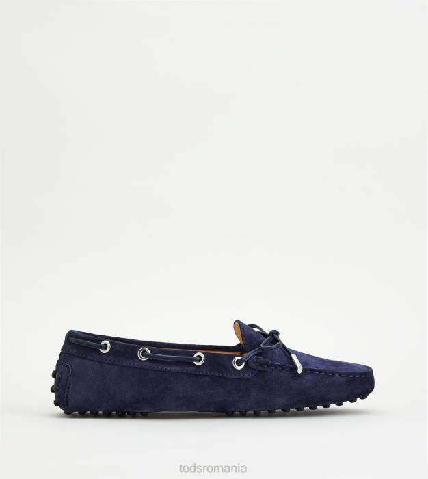 pantofi gommino din piele intoarsa femei Tod's 080D70 albastru