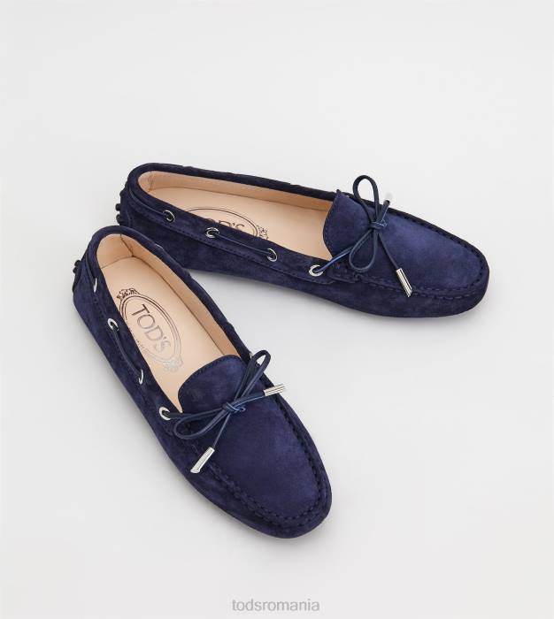 pantofi gommino din piele intoarsa femei Tod's 080D70 albastru