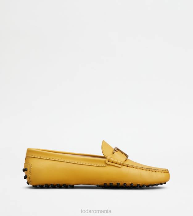 t pantofi gommino atemporal din piele femei Tod's 080D100 galben