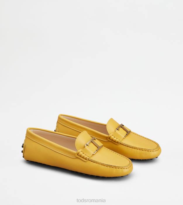 t pantofi gommino atemporal din piele femei Tod's 080D100 galben