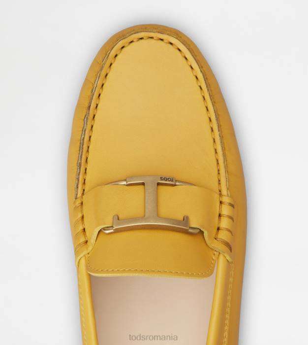 t pantofi gommino atemporal din piele femei Tod's 080D100 galben