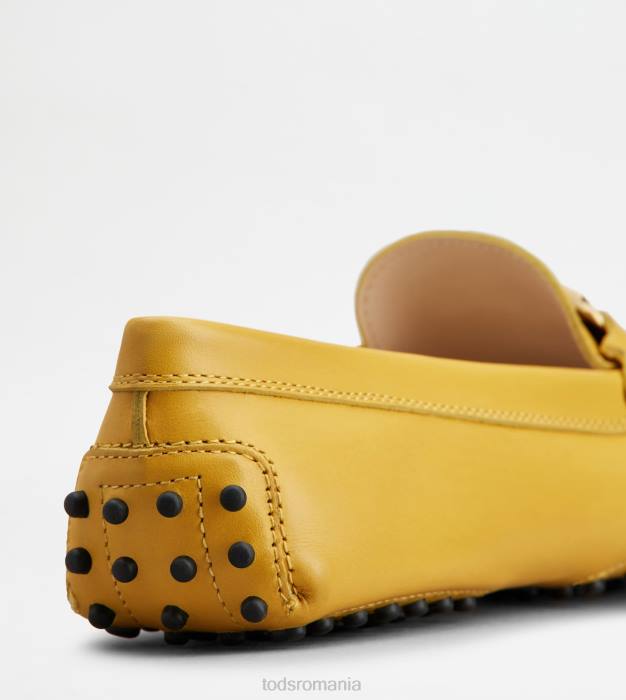 t pantofi gommino atemporal din piele femei Tod's 080D100 galben