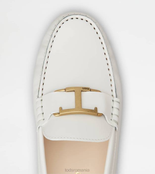 t pantofi gommino atemporal din piele femei Tod's 080D99 alb