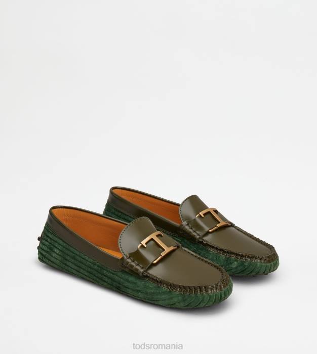 t pantofi gommino atemporale din piele și catifea femei Tod's 080D79 verde