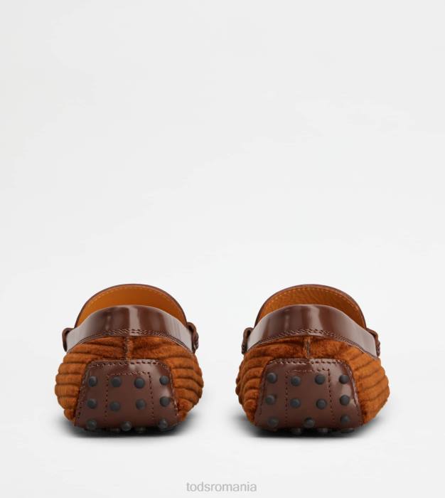 t pantofi gommino atemporale din piele și catifea femei Tod's 080D80 maro