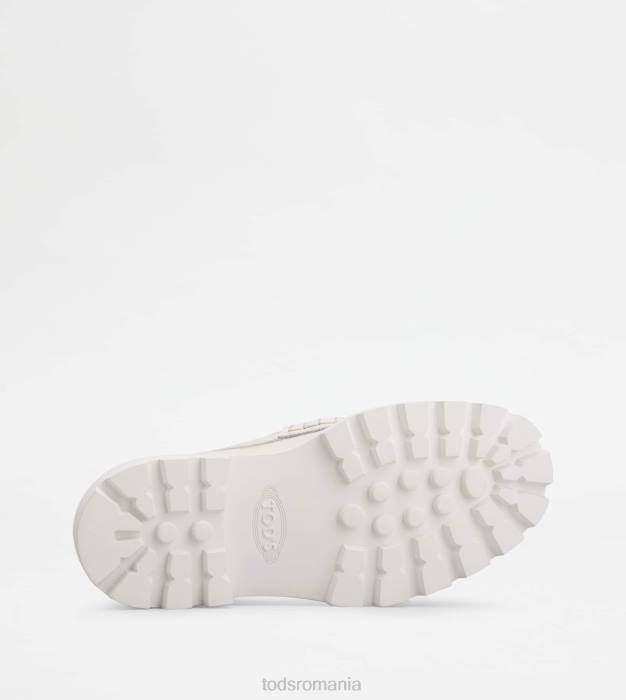 mocasini cu franjuri din piele femei Tod's 080D6 alb