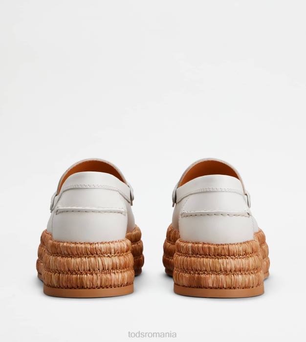 mocasini cu platforma din piele femei Tod's 080D62 alb