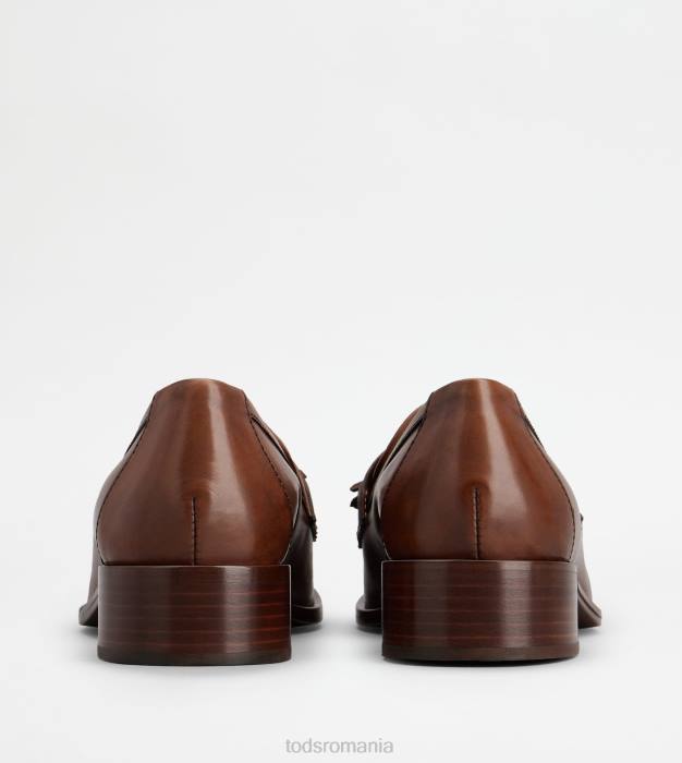 mocasini din piele cu ciucuri femei Tod's 080D13 maro