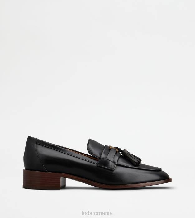 mocasini din piele cu ciucuri femei Tod's 080D14 negru