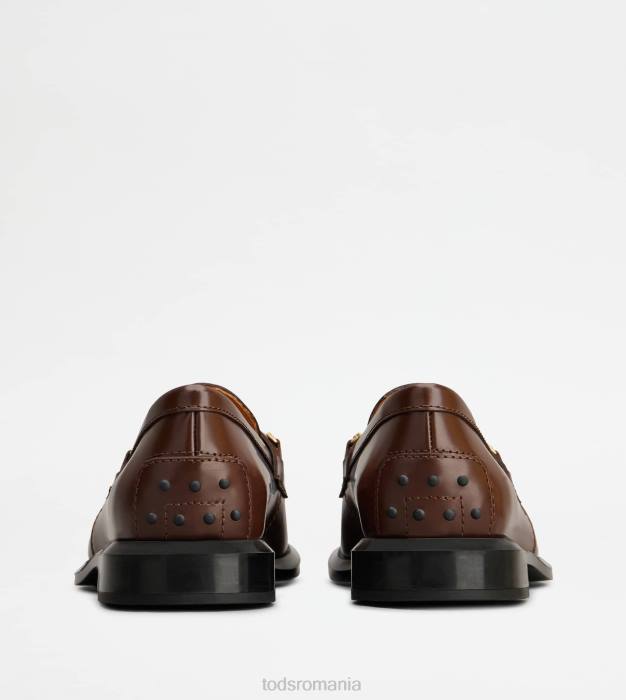 mocasini din piele cu franjuri femei Tod's 080D39 maro