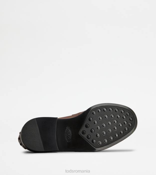 mocasini din piele cu franjuri femei Tod's 080D39 maro