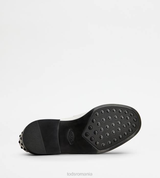 mocasini din piele cu franjuri femei Tod's 080D40 alb