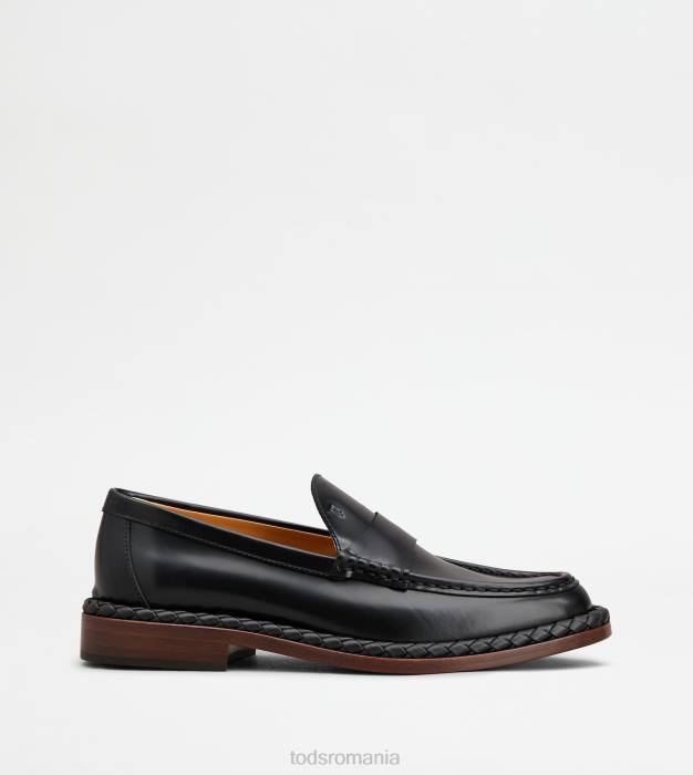 mocasini din piele cu vard femei Tod's 080D34 negru
