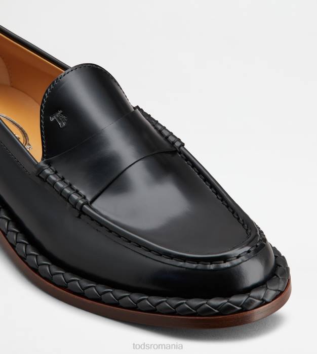 mocasini din piele cu vard femei Tod's 080D34 negru