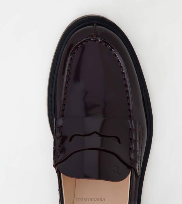 mocasini din piele femei Tod's 080D17 Burgundia