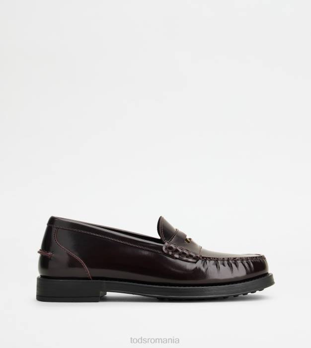 mocasini din piele femei Tod's 080D21 Burgundia